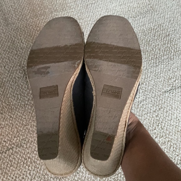 TOMS Wedges Espadrilles Ash Gray Canvas Women’s size 10 - Picture 9 of 9